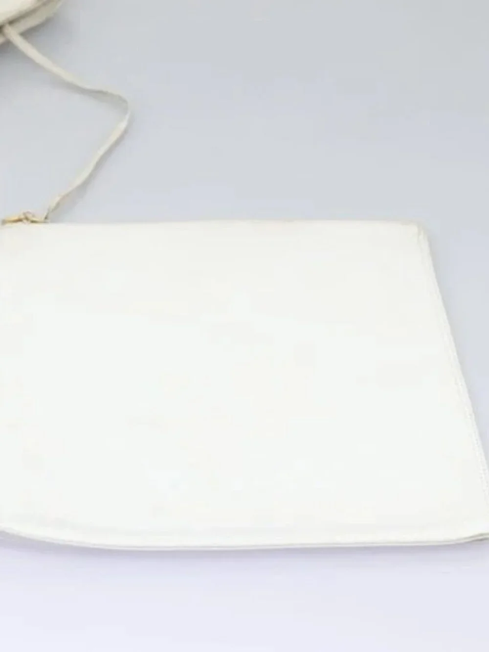 CHANEL Triple Coco Chain Tote Bag Vinyl Leather White Gold CC Auth bs23423